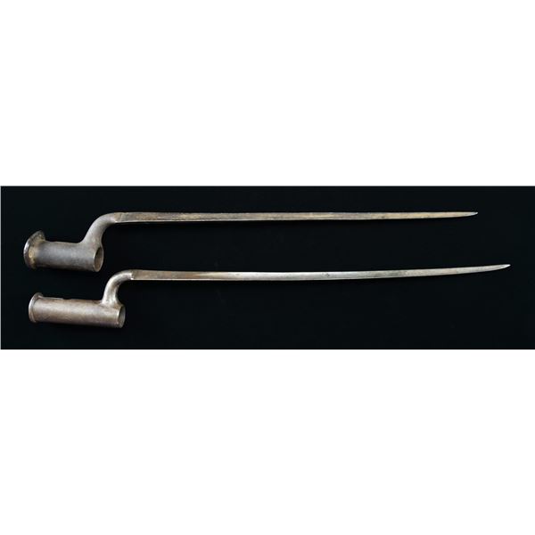 TWO BROWN BESS STYLE SOCKET BAYONETS.
