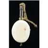 Image 1 : ANTIQUE IVORY PISTOL SIZE POWDER FLASK.
