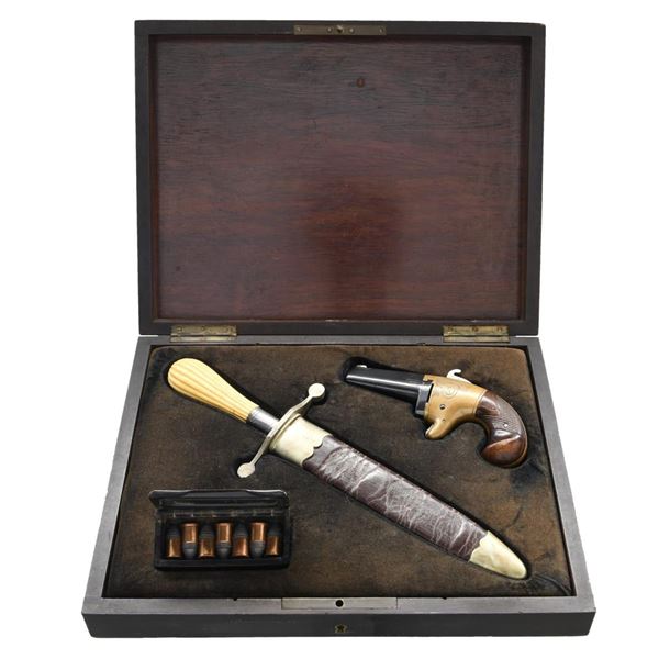 ATTRACTIVE CASED NATIONAL DERRINGER & "TIFFANY"