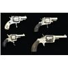 Image 2 : LOT OF 4 ANTIQUE SPUR TRIGGER REVOLVERS.