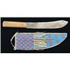 Image 1 : FINE PLAINS INDIAN BEADED KNIFE SHEATH & KNIFE.