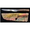 Image 2 : NATIVE AMERICAN PAINTED PARFLETCHE KNIFE SHEATH &