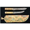 Image 1 : LARGE NATIVE AMERICAN PAINTED PARFLETCHE KNIFE