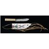 Image 1 : FINE PLAINS INDIAN BEADED KNIFE SHEATH & KNIFE.