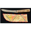 Image 2 : NATIVE AMERICAN BEADED & PAINTED PARFLETCHE KNIFE.