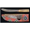 Image 1 : NATIVE AMERICAN BEADED KNIFE SHEATH & KNIFE.