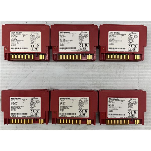 Lot of (6) Allen Bradley #1734-OB8S Channel Safety Sourcing Output Module