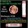 Image 1 : Shotgun Lincoln 1c roll, 1982-d 50 pcs Brandt 50c Wrapper.