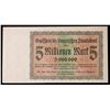 Image 2 : 1923 State of Bavaria (Weimar Germany) 5 Million Mark Post-WWI Notgeld Hyperinflation Note Grades Ch