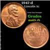 Image 1 : 1947-d Lincoln Cent 1c Grades GEM Unc RB