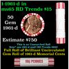 Image 1 : Shotgun Lincoln 1c roll, 1961-d 50 pcs Brandt 50c Wrapper.