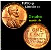 Image 1 : 1950-p Lincoln Cent 1c Grades GEM+ Unc RB