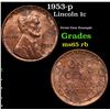 Image 1 : 1953-p Lincoln Cent 1c Grades GEM Unc RB
