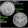 Image 1 : 1908-o Barber Quarter 25c Grades vg, very good