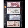Image 2 : Page of 4 Upper Korea Notes ALL CU  5 Won, 100 Won, 1000 Won, 5000 Won