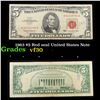 Image 1 : 1963 $5 Red seal United States Note Grades vf++