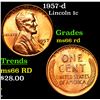 Image 1 : 1957-d Lincoln Cent 1c Grades GEM+ Unc RD