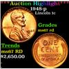 Image 1 : ***Auction Highlight*** 1948-p Lincoln Cent 1c Graded GEM++ Unc RD BY USCG (fc)