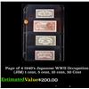 Image 1 : Page of 4 1940's Japanese WWII Occupation (JIM) 1 cent, 5 cent, 10 cent, 50 Cent