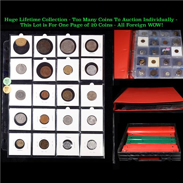 Huge Liifetime Collection - Too Many Coins To Auction Individually - This Lot is For One Page of 20 