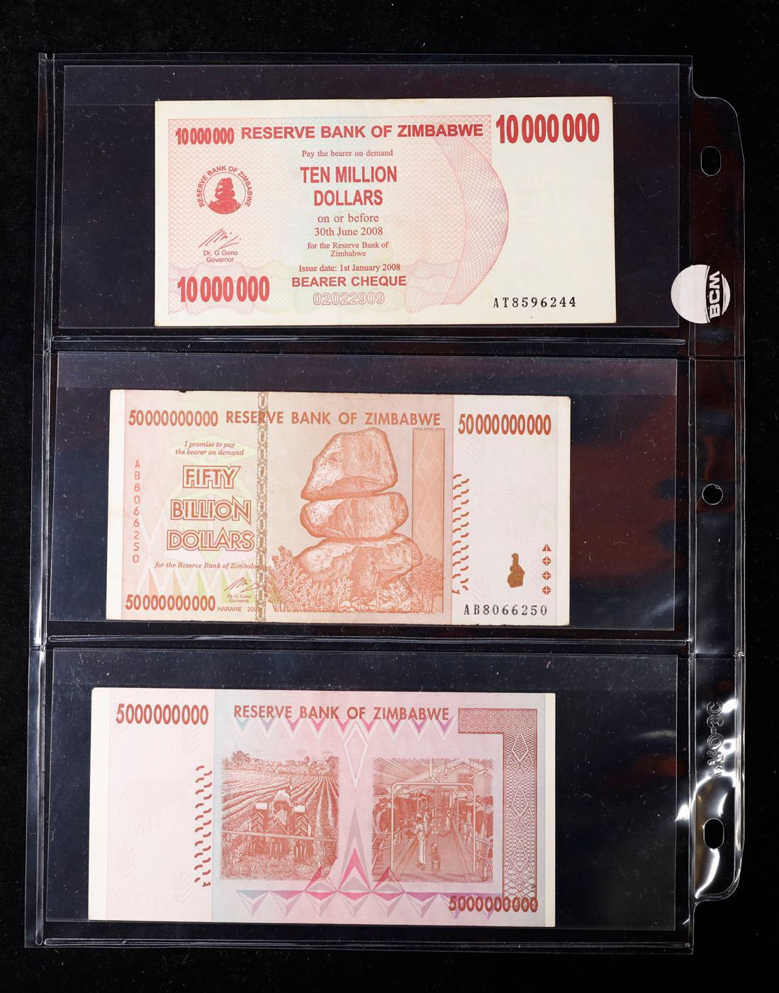 Zimababwe Note Page of 3 2008 Zimababwe Hyperinflation Notes 10 Million, 5 Billion, 50 ...