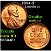 Image 1 : 1954-d Lincoln Cent 1c Grades GEM++ Unc RD