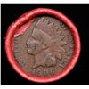 Image 2 : Mixed small cents 1c orig shotgun roll, 1906 Indian Cent, Wheat Cent other end, Coca-Cola Brandt Wra