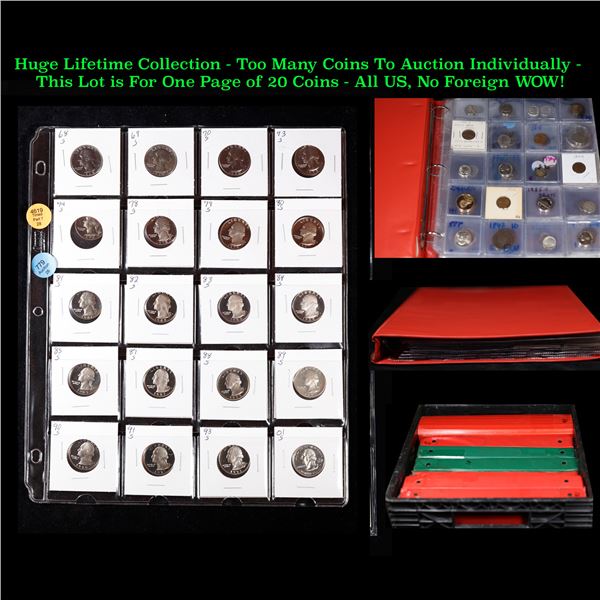 Huge Liifetime Collection - Too Many Coins To Auction Individually - This Lot is For One Page of 20 