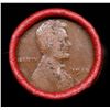 Image 2 : Mixed small cents 1c orig shotgun roll, 1918-p Lincoln Cent, Wheat Cent other end, Coca-Cola Brandt 
