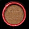 Image 3 : Mixed small cents 1c orig shotgun roll, 1918-p Lincoln Cent, Wheat Cent other end, Coca-Cola Brandt 