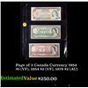 Image 1 : Page of 3 Canada Currency 1954 $1 (VF), 1954 $2 (VF), 1979 $2 (AU)