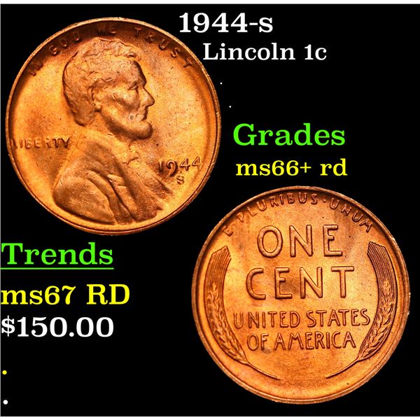 1944-s Lincoln Cent 1c Grades GEM++ RD