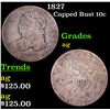 Image 1 : 1827 Capped Bust Dime 10c Grades ag