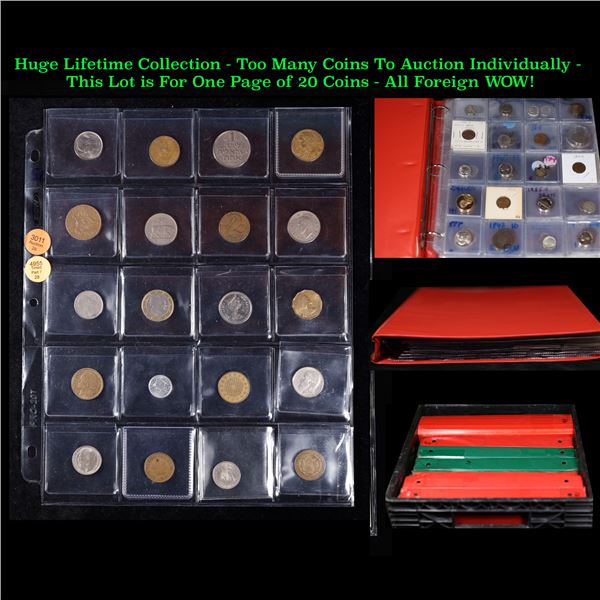 Huge Liifetime Collection - Too Many Coins To Auction Individually - This Lot is For One Page of 20 