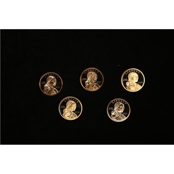 Group of 5 Proof Sacagawea $1 (2004-s, 2003-s, 2002-s, 2001-s, 2000-s) Grades