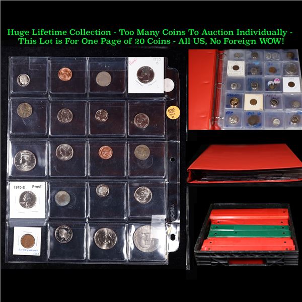 Huge Liifetime Collection - Too Many Coins To Auction Individually - This Lot is For One Page of 20 