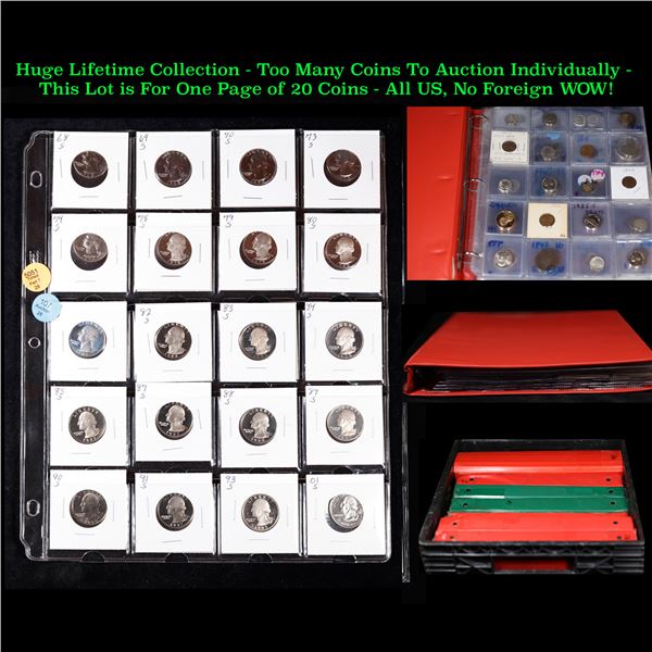 Huge Liifetime Collection - Too Many Coins To Auction Individually - This Lot is For One Page of 20 