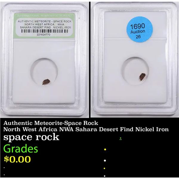 Authentic Meteorite-Space Rock North West Africa NWA Sahara Desert Find Nickel Iron Graded By INB