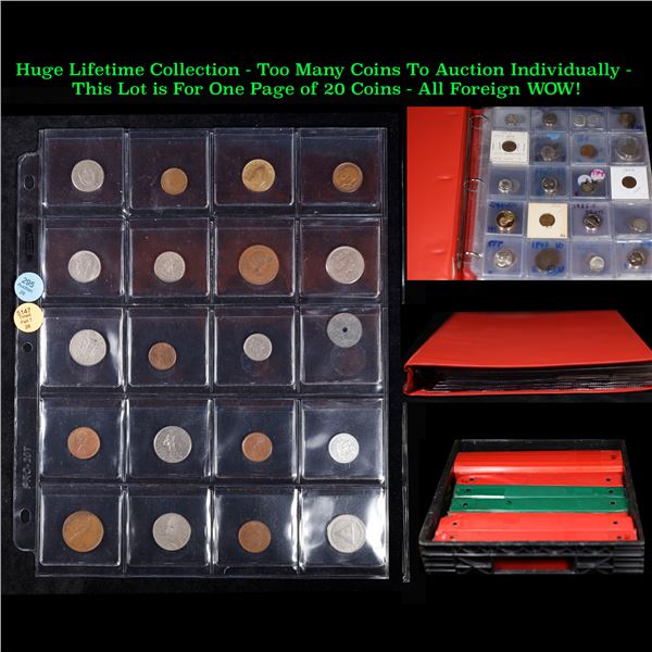 Huge Liifetime Collection - Too Many Coins To Auction Individually - This Lot is For One Page of 20 