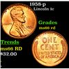 Image 1 : 1958-p Lincoln Cent 1c Grades GEM+ Unc RD