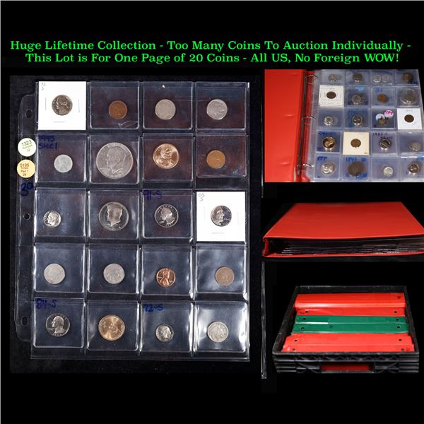 Huge Liifetime Collection - Too Many Coins To Auction Individually - This Lot is For One Page of 20 