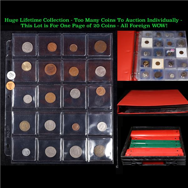 Huge Liifetime Collection - Too Many Coins To Auction Individually - This Lot is For One Page of 20 