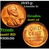 Image 1 : 1945-p Lincoln Cent 1c Grades GEM++ Unc RD