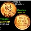 Image 1 : 1957-d Lincoln Cent 1c Grades GEM++ Unc RD