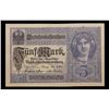 Image 2 : 1917 Imperial Germany 5 Mark Note P: 56B Grades vf+