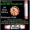 Image 1 : Shotgun Lincoln 1c roll, 1964-p 50 pcs Steel Strong Wrapper.