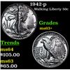 Image 1 : 1942-p Walking Liberty Half Dollar 50c Grades Select+ Unc