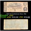 Image 1 : 1864 $5 Confederate Note, T69 Grades vf+