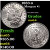 Image 1 : 1883-o Morgan Dollar $1 Grades Choice+ Unc