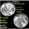 Image 1 : 1945-p Mercury Dime 10c Grades Choice+ Unc